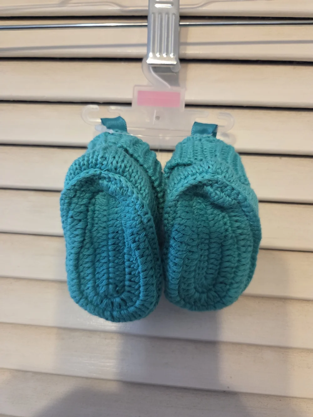 Carter's Teal Knit Baby Booties with Yellow Dots Size: Newborn